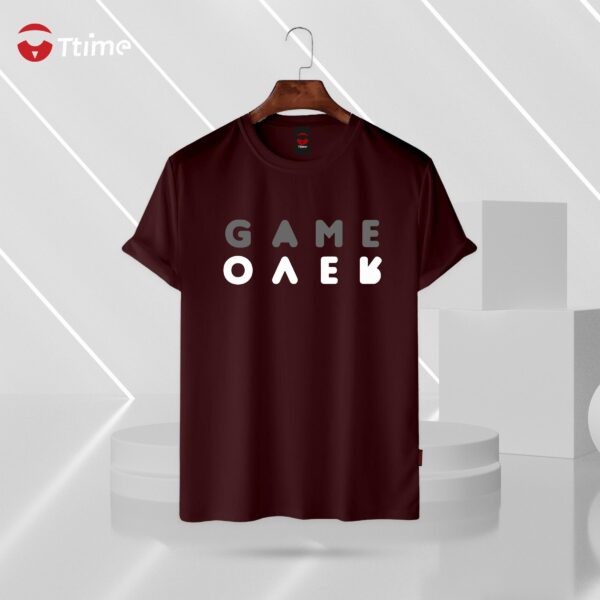 Game over chocolate color half sleeve t-shirt