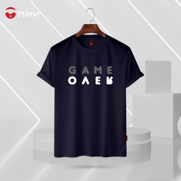 Game over navy blue half sleeve t-shirt