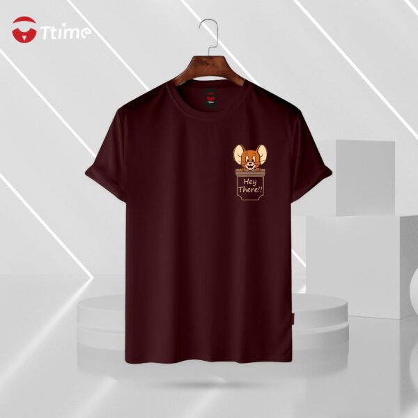 Pocket jerry chocolate color half sleeve t-shirt