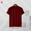 Maroon color solid half sleeve t-shirt