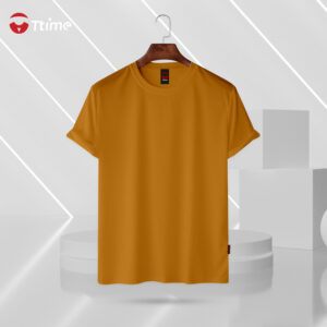 Mastered yellow solid half sleeve t-shirt