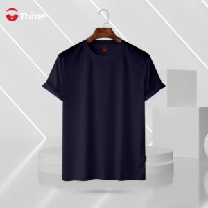 Navy color solid half sleeve t-shirt