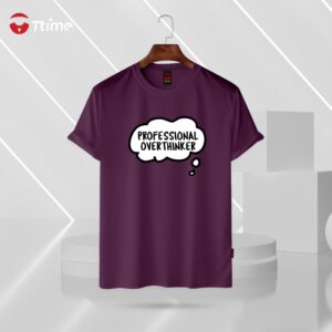 professional overthinker purple color half sleeve t-shirt