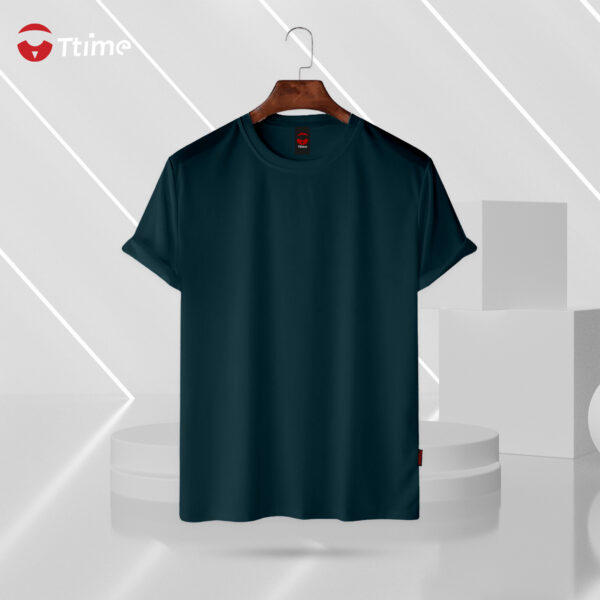 Petrol color solid half sleeve t-shirt