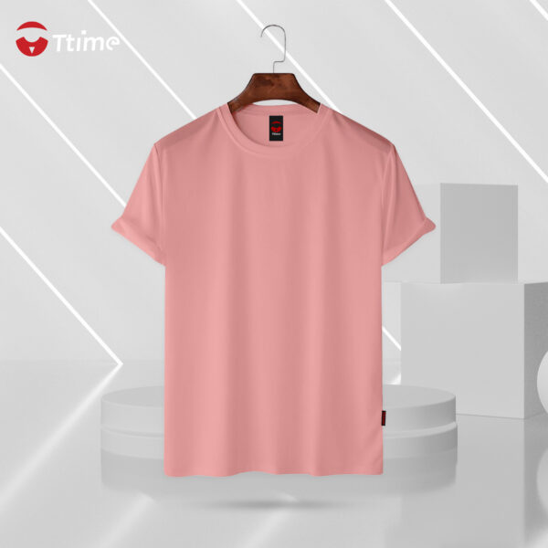 Peach pink color solid half sleeve t-shirt