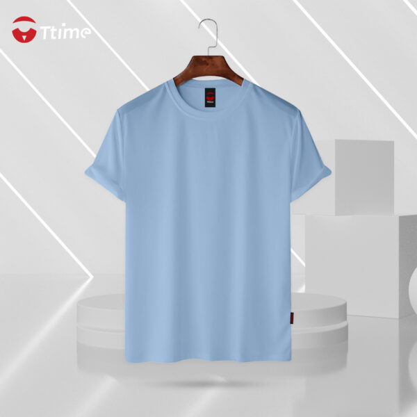 Sky blue color solid half sleeve t-shirt