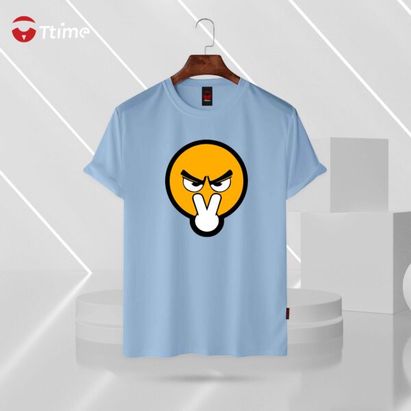 sky blue color emoji half sleeve t-shirt
